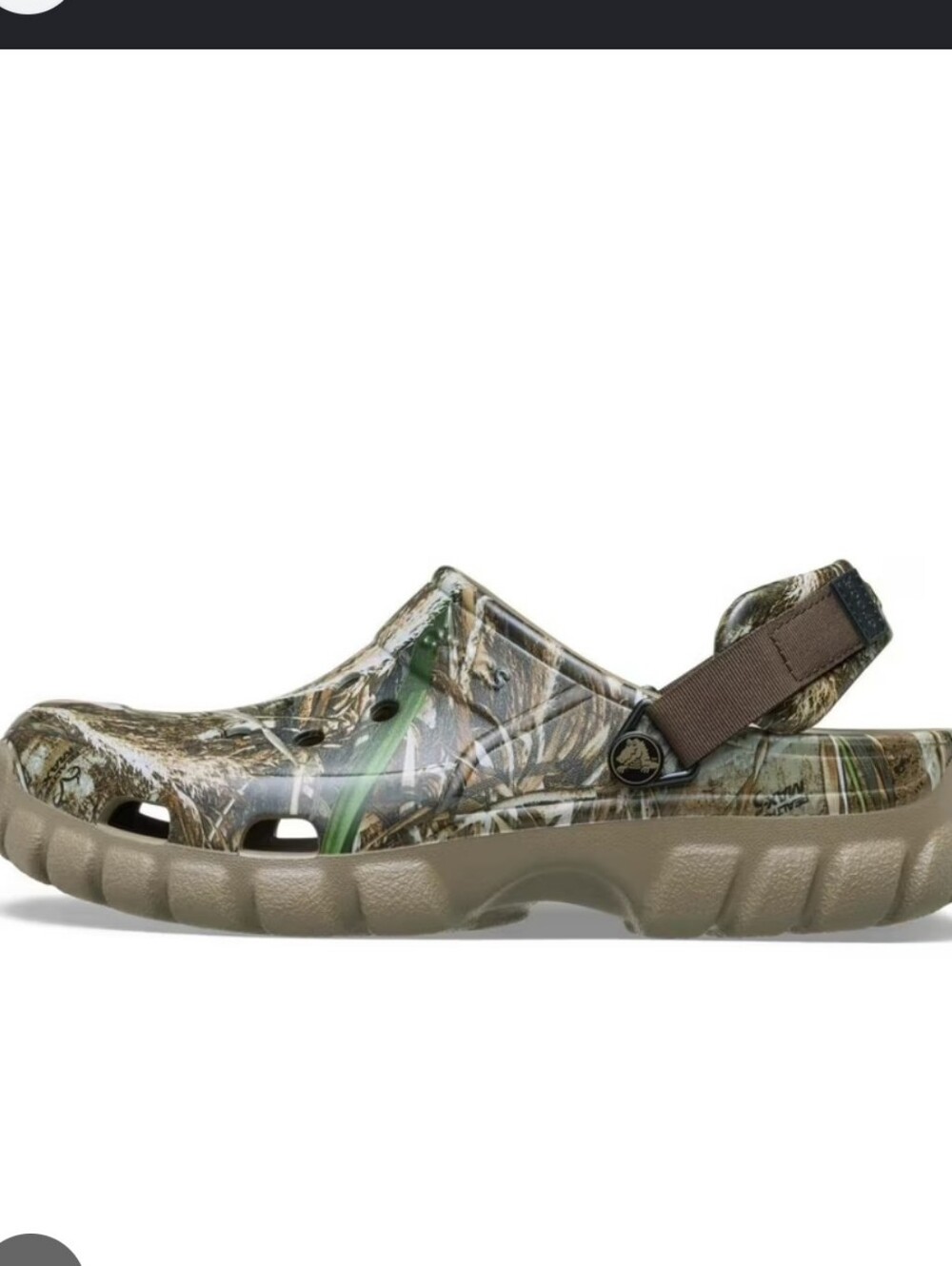 CROCS Men’s Clog in Realtree Camouflage with Brown Strap